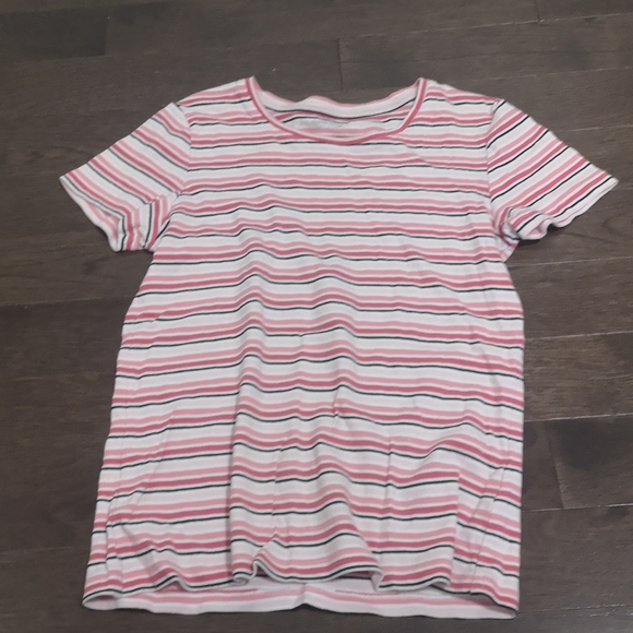 White and Pink Striped Short Sleeve T-Shirt Northern Reflections - Picture 2 of 5